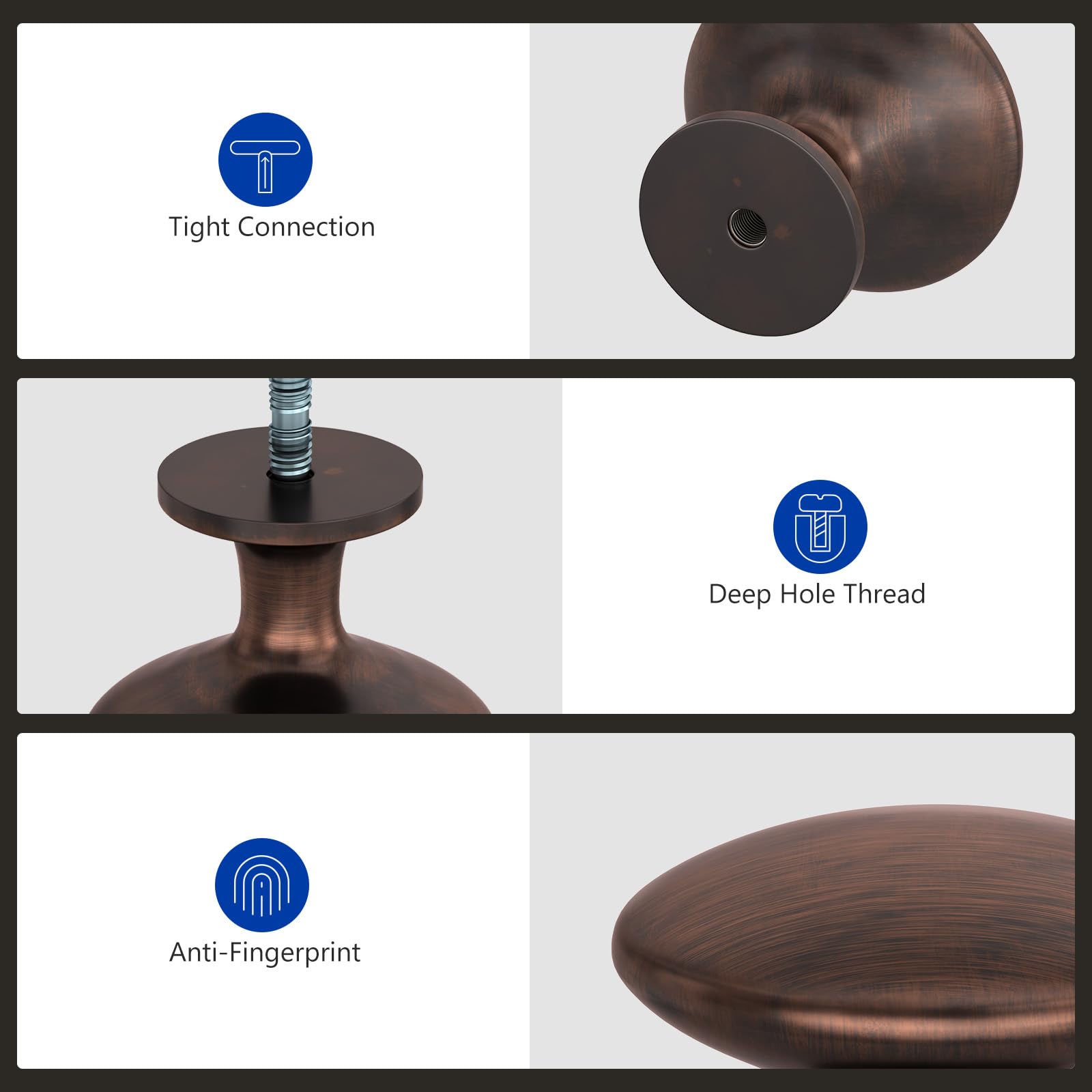 LONTAN 20 Pomos de Bronce Frotados Con Aceite para Muebles - Modernos para Cocina, Cajones, Puertas, Dormitorio y Baño