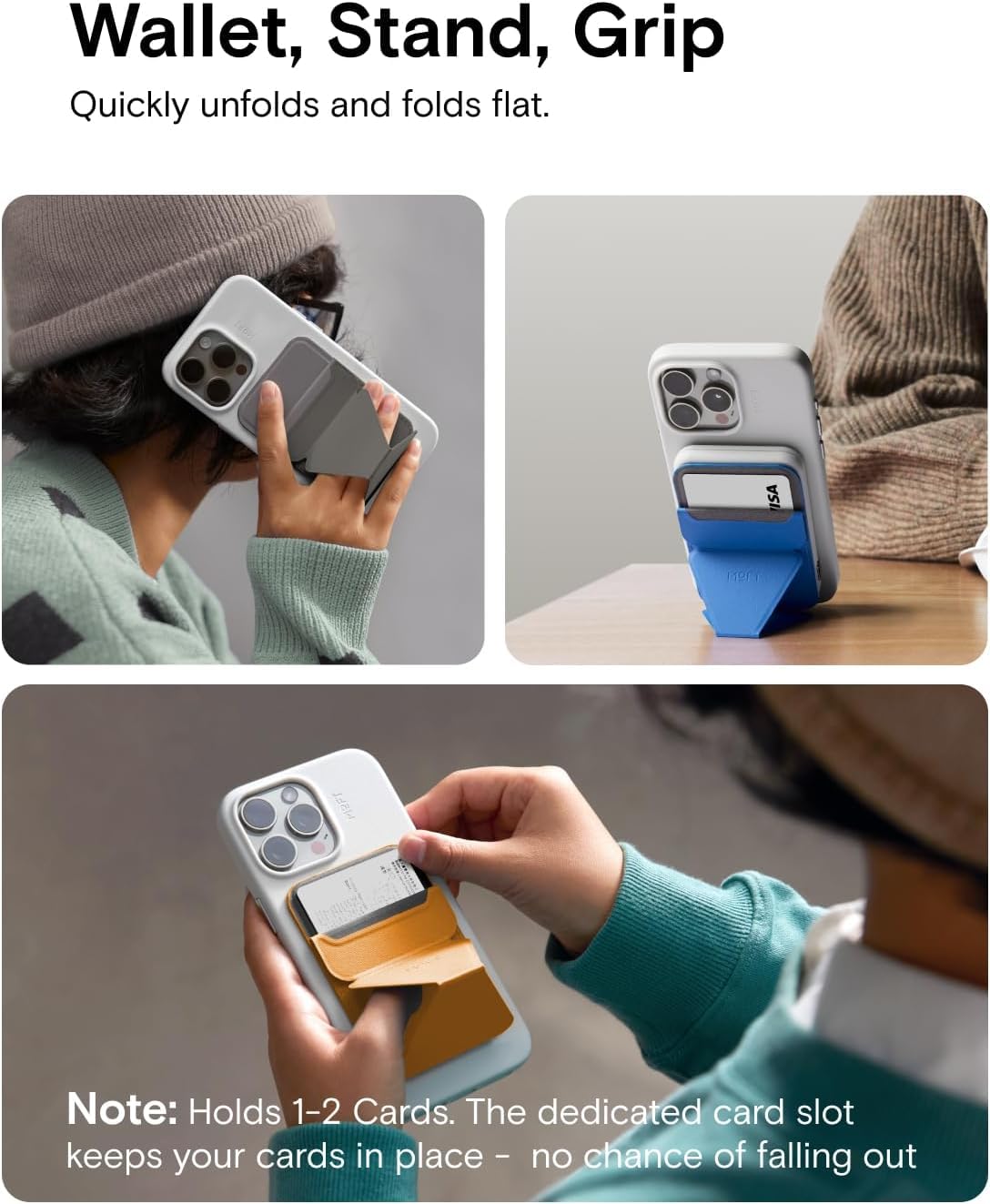 MOFT Snap On Magnetic Wallet Stand Compatible with iPhone 16/15/14