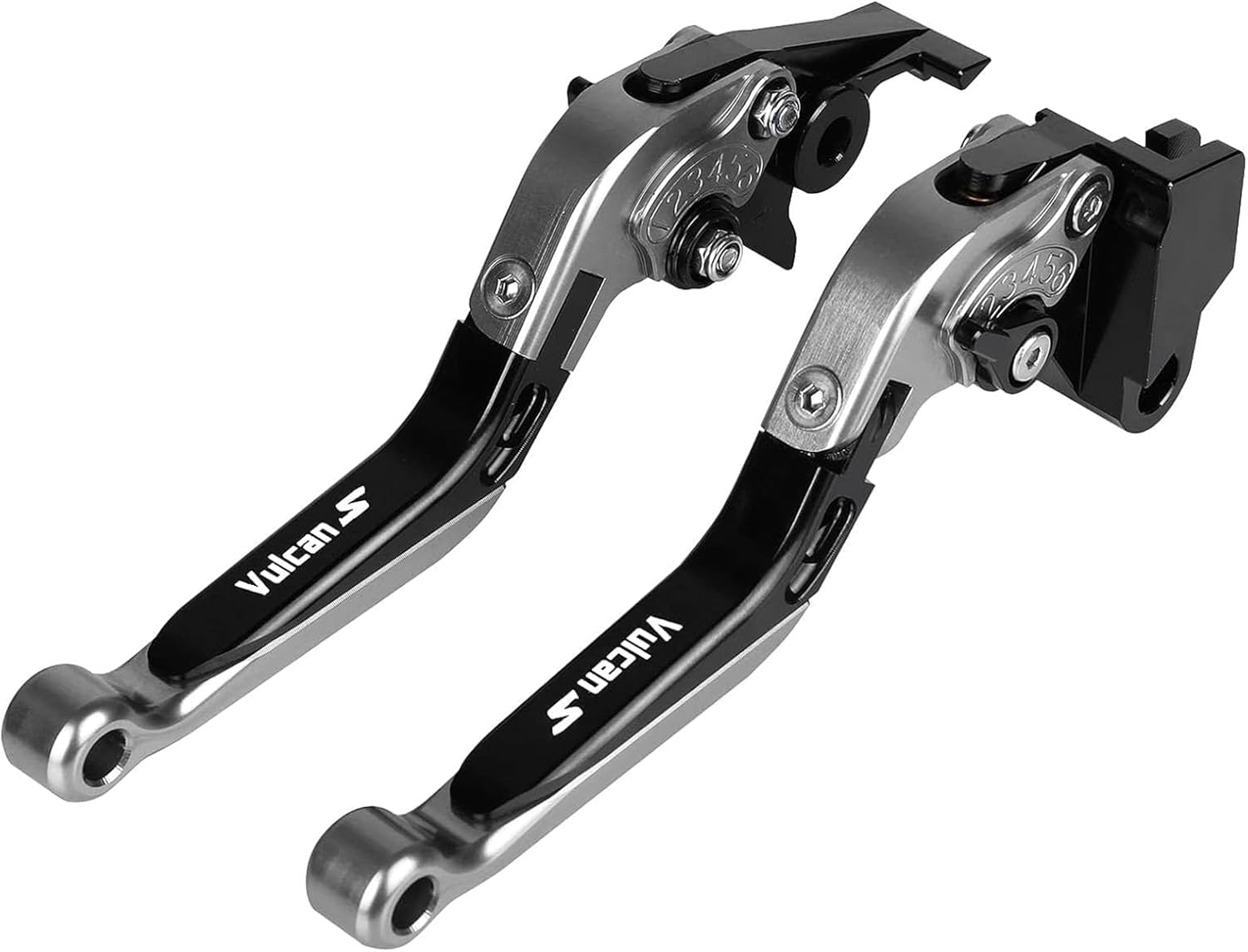 Brake Levers + Clutch Levers Motorcycle CNC Foldable Extendable Compatible with K-awasaki Vulcan S 650 2015-2025 Adjustable (Black)