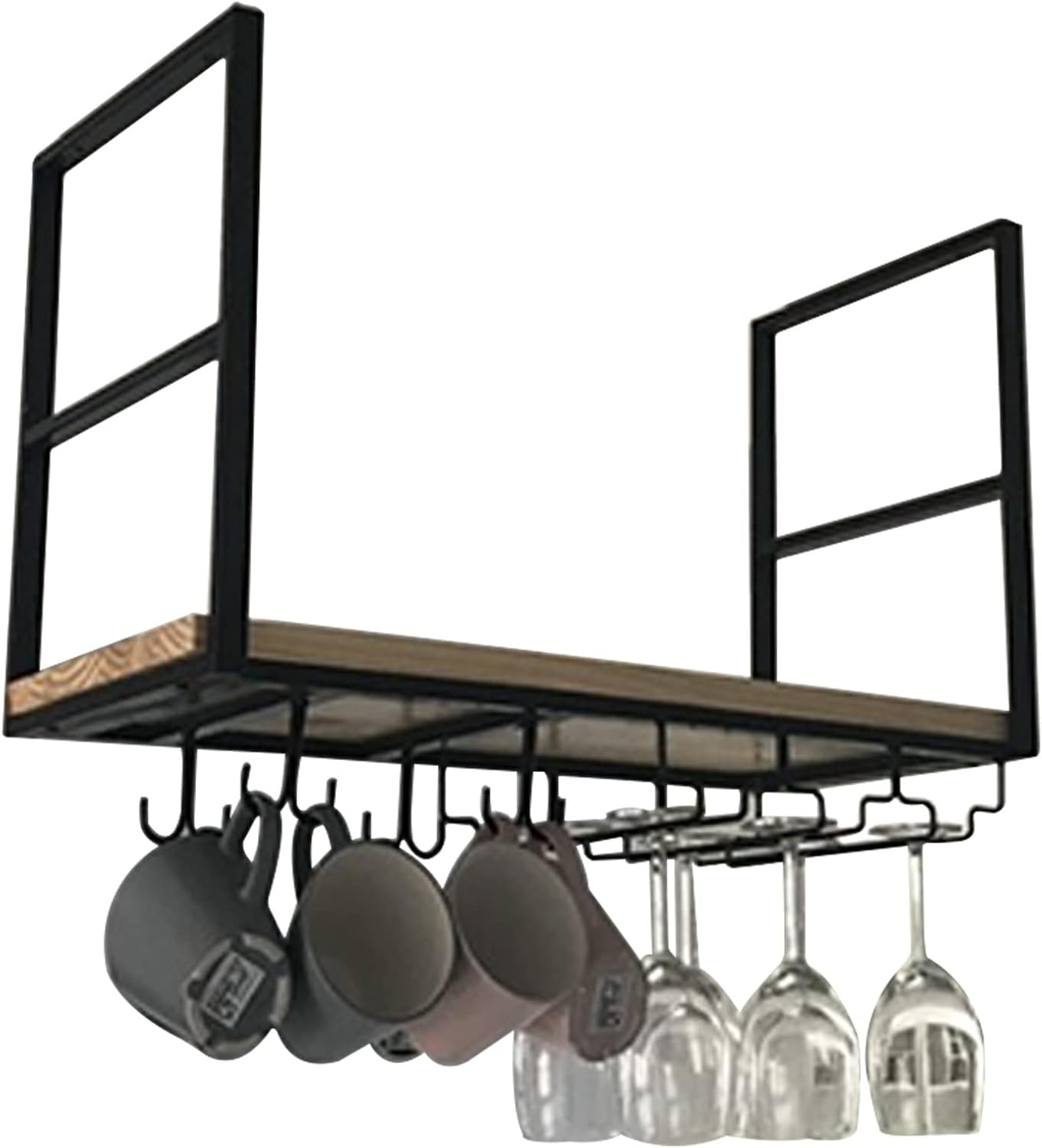 Ceiling Hanging Shelf for Bar Cellar Garage Restaurant Wine Rack Wine Glass Holder, Kitchen Pot Pan Rack Cookware Hanger Flower Stand Storage Shelving (Size : 60x30x50cm)