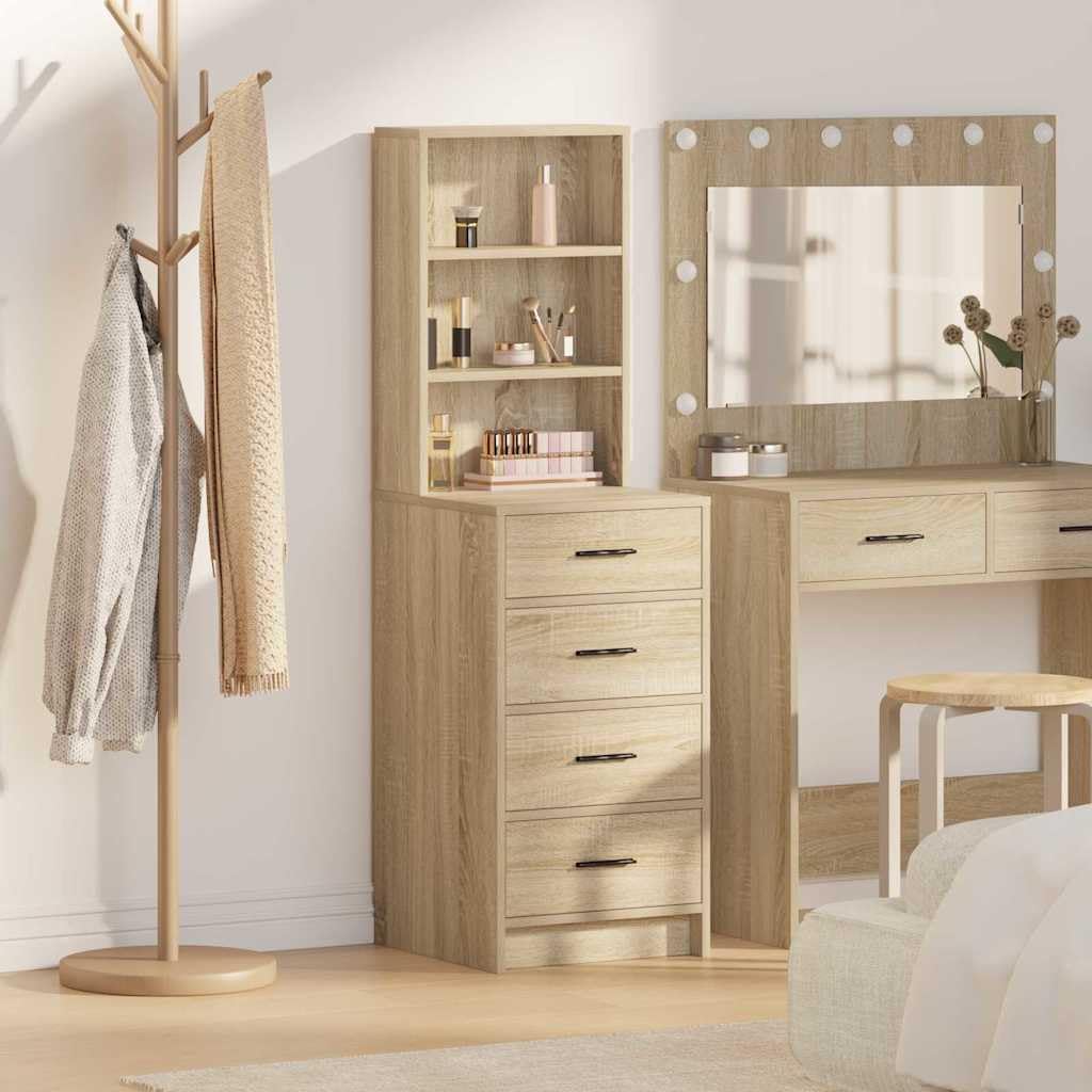 vidaXL Credenza rovere sonoma 40 x 41 x 135 cm Legno ingegnerizzato | Spaio a sufficienza con cassetti e ripiani, Aspetto moderno che si adatta a ogni stile,