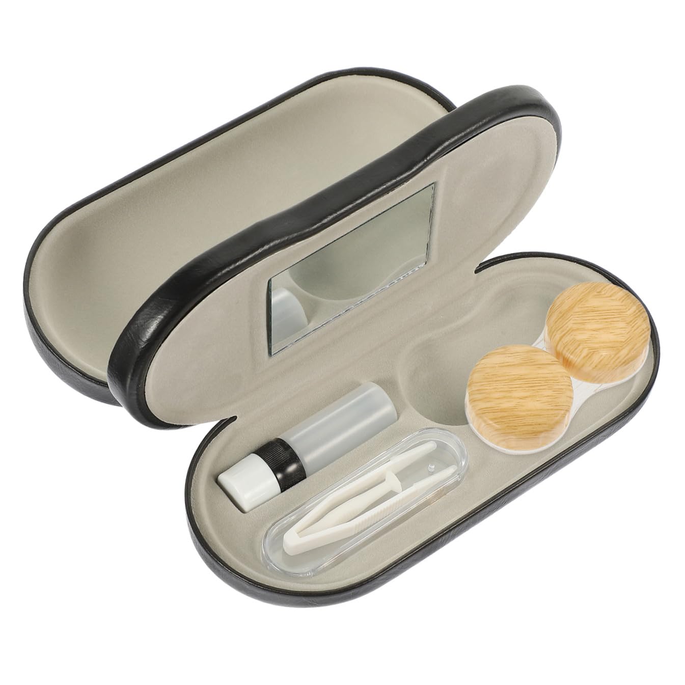 Custodia per Proteggere gli Occhiali da Graffi Occhiali Doppio Uso in Metallo e Pelle Pu Organizer Multiuso Design a Doppio Strato per Uso Quotidiano e Viaggio