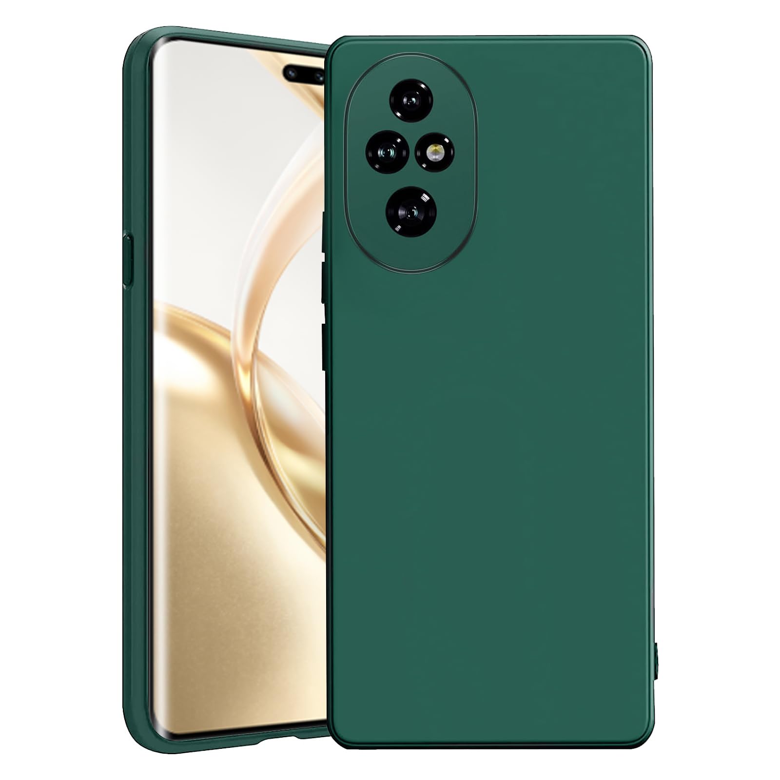 Maykela Silicone Cover Case Cover for Honor 200 Pro Thin with Camera Protection Soft Interior Slim Fit Flexible Phone Case (for Honor 200 Pro-Green)