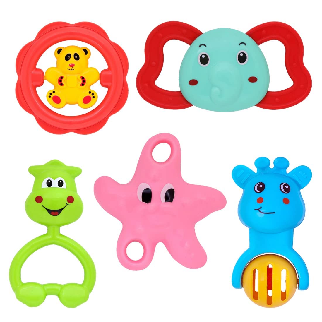 Leaffybezz Toddler Plastic Non-Toxic Colourful Lovely Attractive Rattles For New Born Babies,Bacchon Ke Khilaune,Shaking Rattle Toys For Kids-Multicolor (Pack Of 5 Piece) (B0C6GR42ZX) Amazon Price History, Amazon Price Tracker