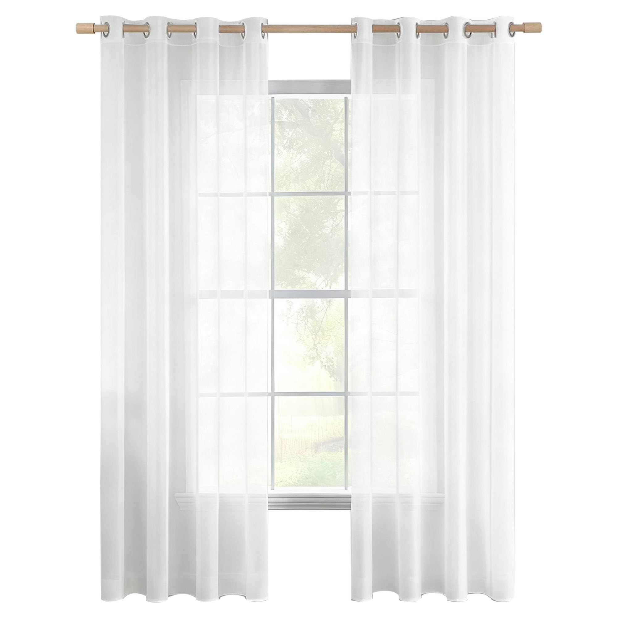 Voilage transparent 380 x 270 cm avec oeillets draperies elegants