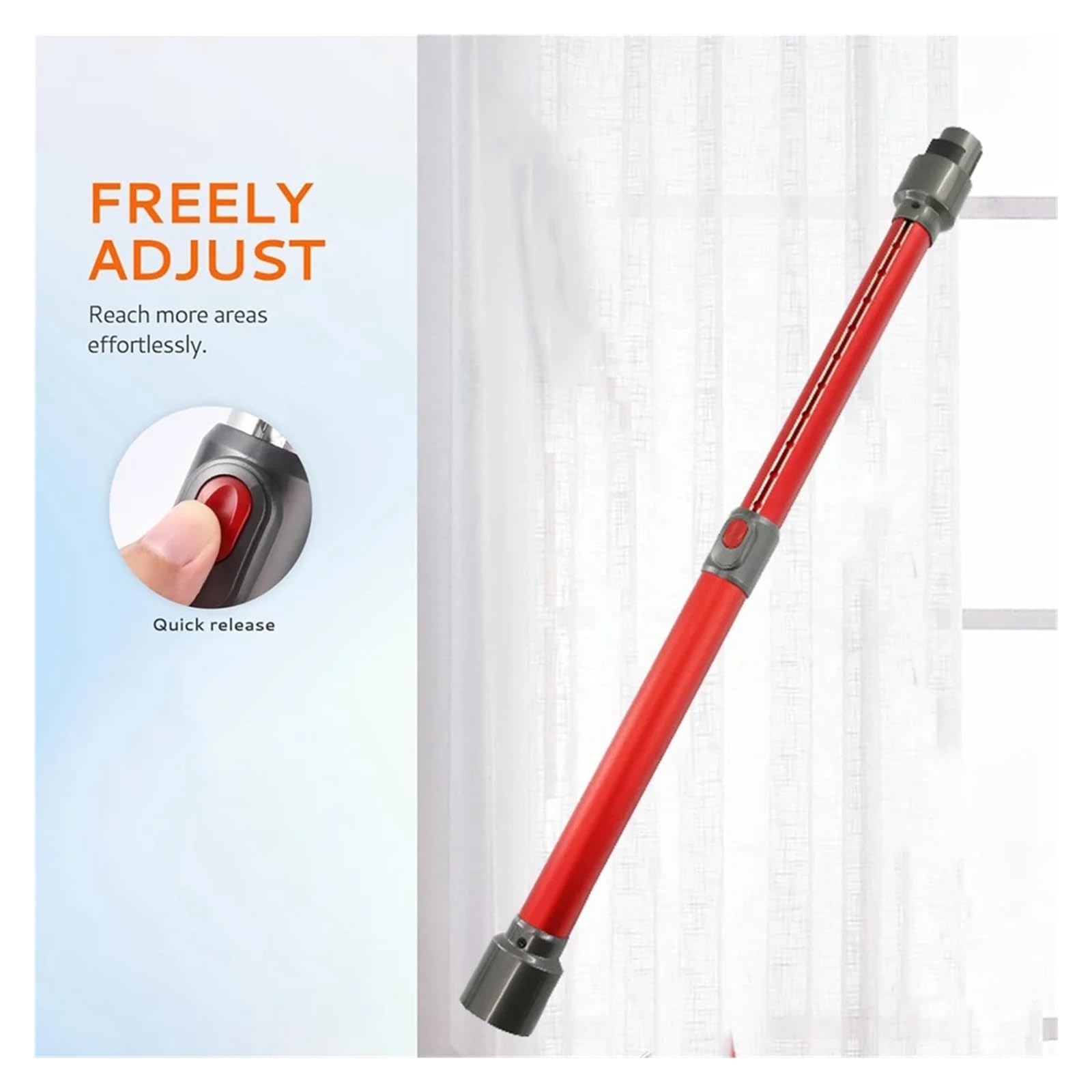 Replacement rod tube, Bacchetta estensibile a sgancio rapido, compatibile con la bacchetta di prolunga Dyson V7 V8 V10 V11 V15, risparmiando da 18 a 27 pollici,Suitable for home offices