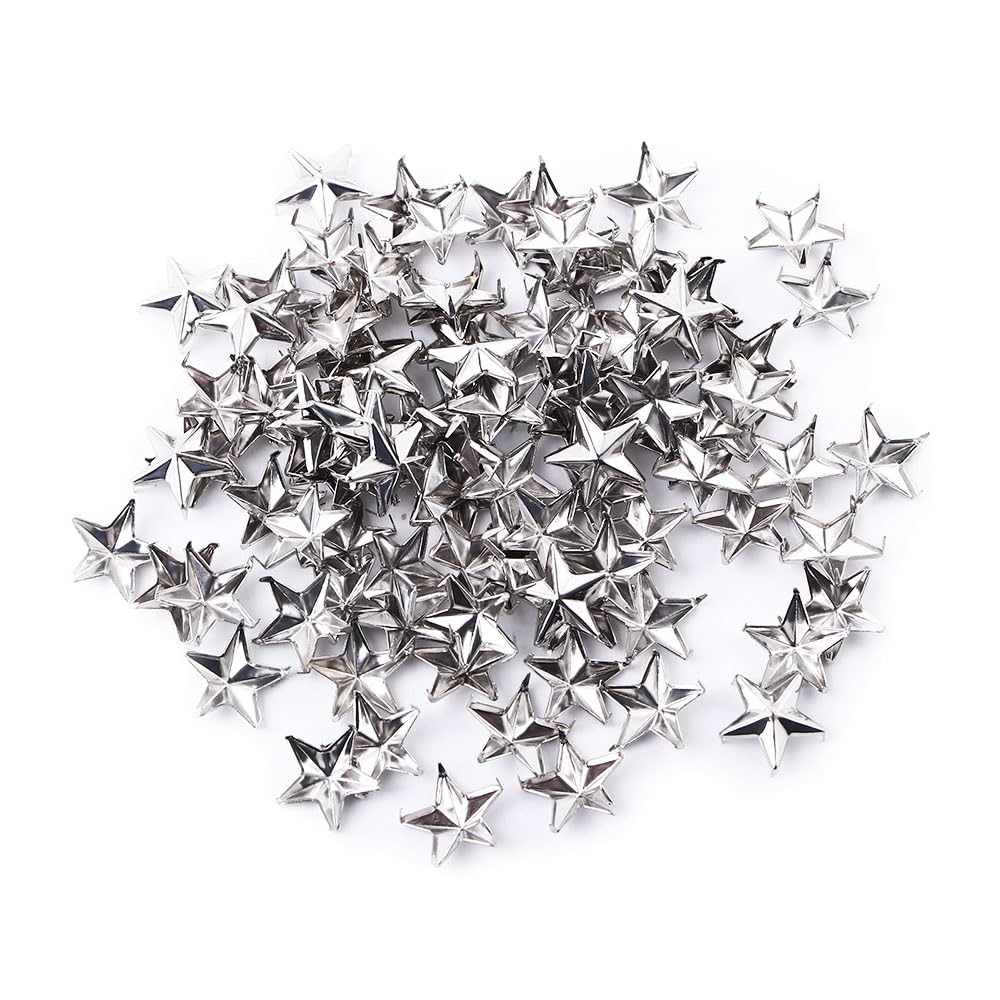 Kopida 200 Pcs Star Studs Metal Claw Beads Nailhead Punk Stud Rivet Spik, for Hat, Bag, Clothes, Shoes