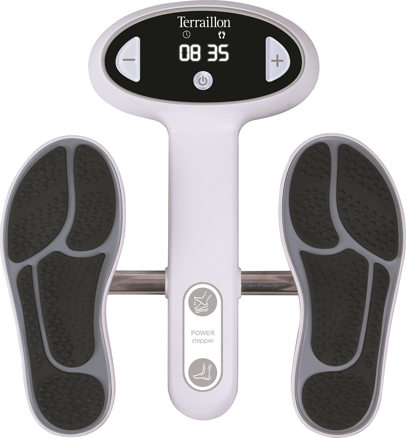 Terraillon Urządzenie Power Stepper EMS/TENS, elektroterapia nóg i ciała, wspomaga krążenie krwi i łagodzi ból, 2 elektrody klejowe, zdalne sterowanie radiowe