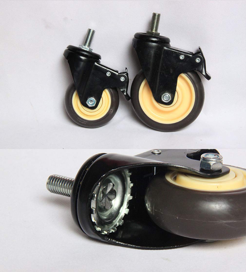 Ruedas para Muebles con Ruedas,Ruedas giratorias de Goma,Ruedas giratorias con Frenos,Ruedas Resistentes,diseño de Seguridad de Doble Freno,para Remolque Industrial,Muebles para el hogar,4 p