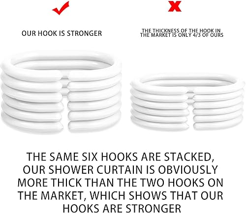 Miniatura 4 de Cxassev Juego de 4 cortinas de ducha con tapete para el suelo, tapete en forma de U, tapete para tapa de inodoro y cortina de ducha para decoración