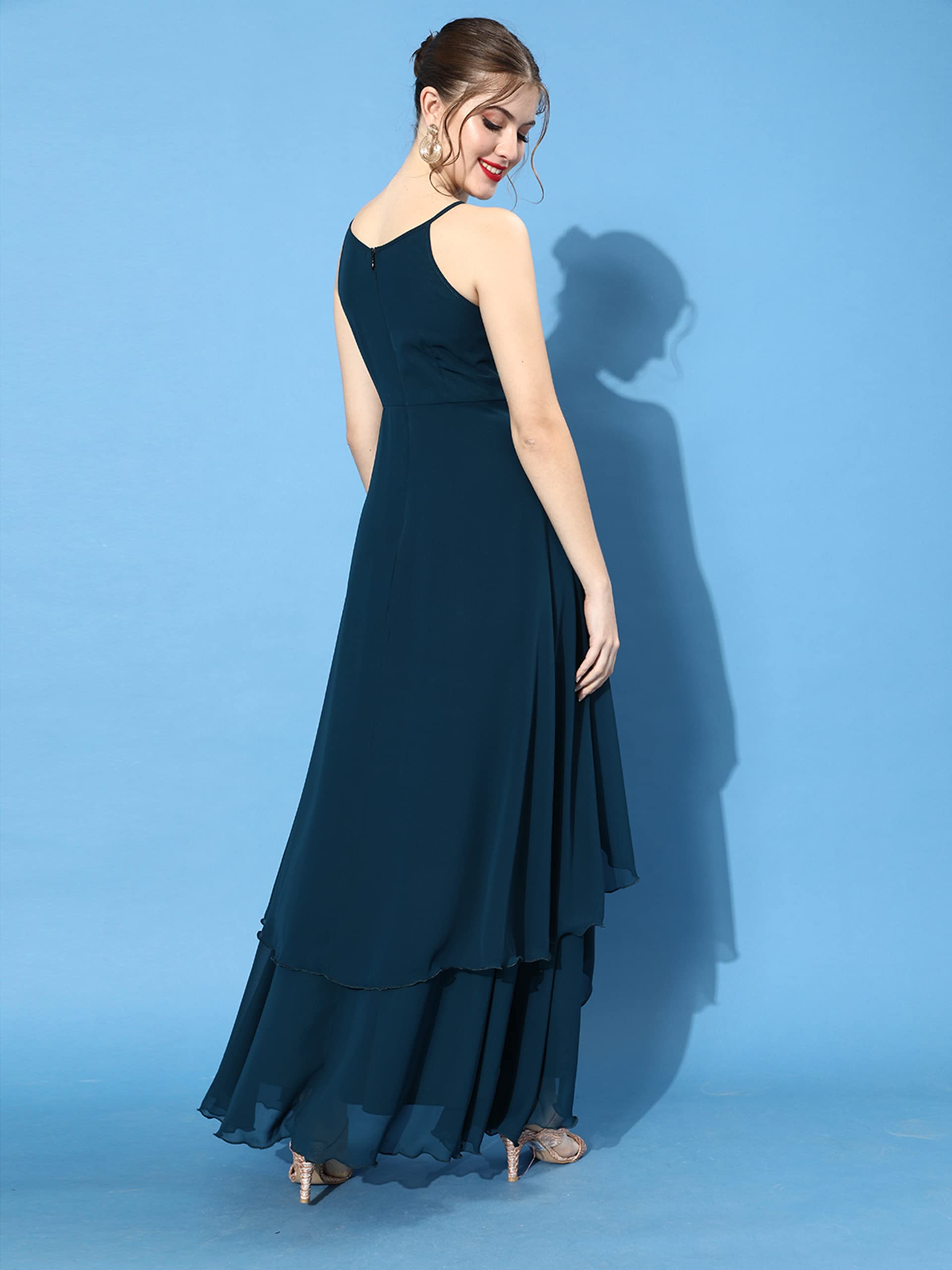 Miss Chase Donne Off White Girocollo Senza Maniche Solido Impreziosito Maxi Abito