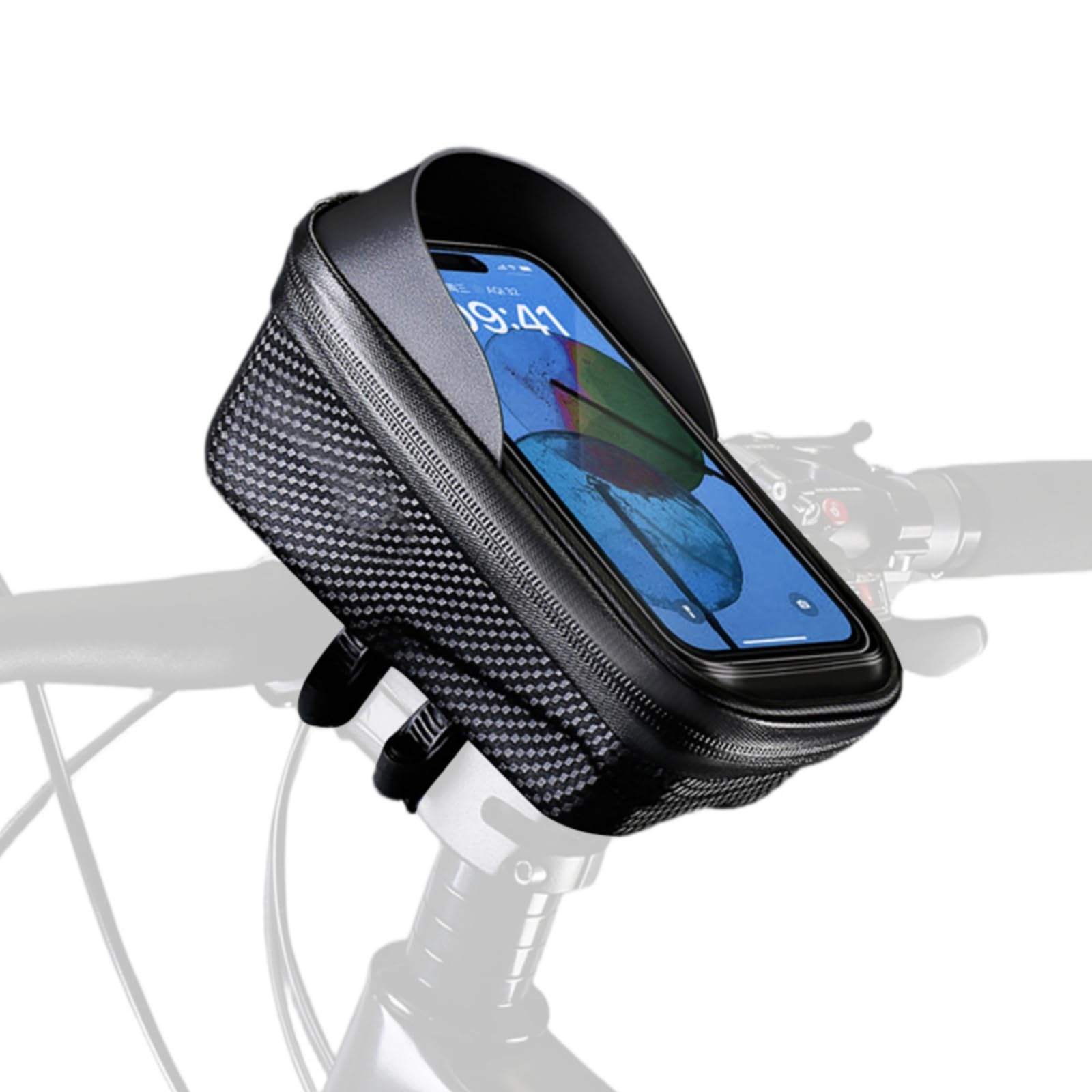 PROBEROS® Bicycle Phone Bag for 4.7-7" Phones, Waterproof EVA Zippered Riding Accessories Bag, Top Tube with TPU Touch Screen, Removable Design-image-20