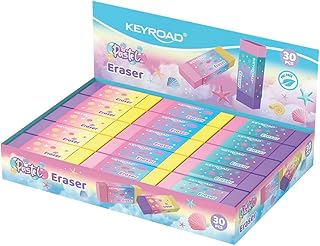 KEYROAD Gomas de borrar universales, 30 unidades, paquete de 30 unidades, para lápices y lápices de colores/color: pastel – arco iris/ideal para la escuela y la oficina