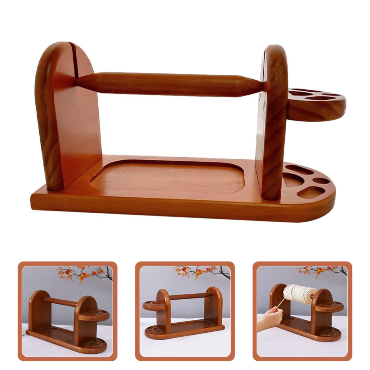iplusmile Porta Filato in Legno per Uncinetto, Supporto Linee