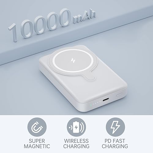 Miniatura 2 de LVFAN Cargador portátil inalámbrico magnético cargador portátil de 10000 mAh cargador inalámbrico de 15 W carga rápida inalámbrica PD de 22 W USB-C