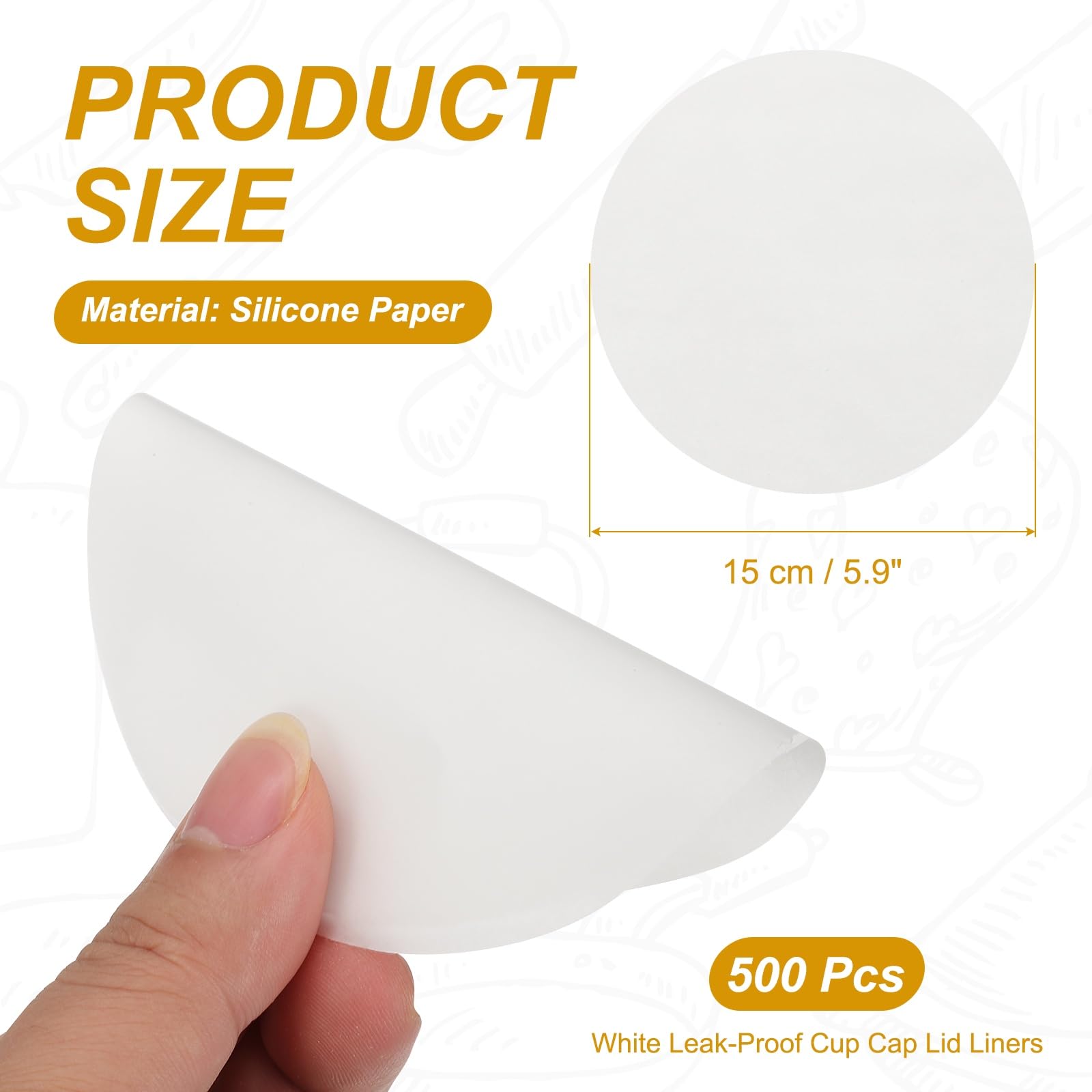 PATIKIL 5.9 Inch Leak-Proof Cup Cap Lid Liners - Image 2