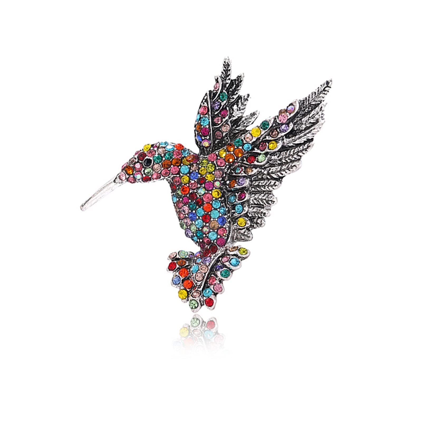 Brosche Brustnadel Kolibri Brosche Bunte Anstecknadel Strass Corsage Bekleidungszubehör Elegante Tierbroschen Modeaccessoires