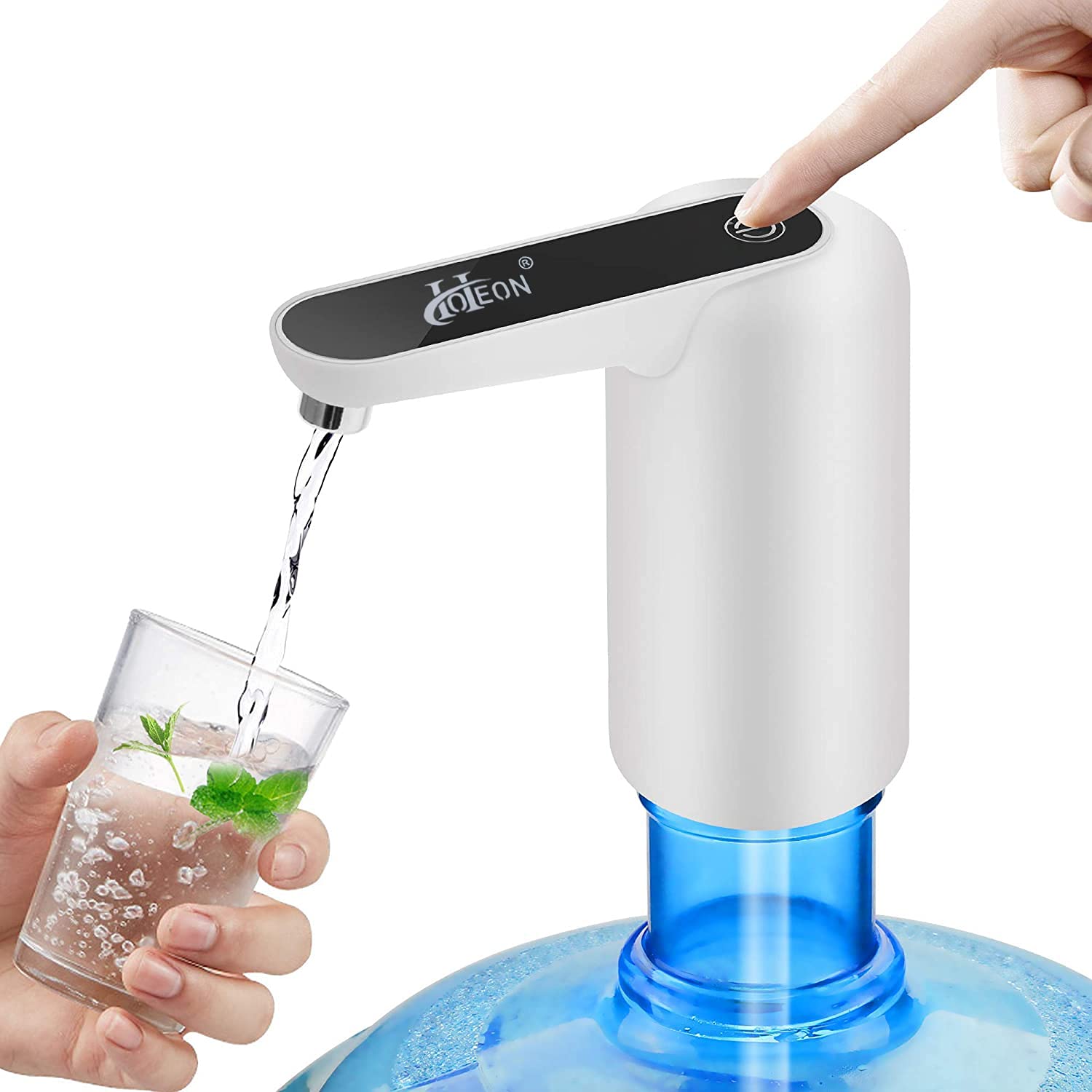 Hoteon Automatic Water Dispenser Pump, USB Rechargeable Drinking Water Pump for 20 Litre Bottle Can, Retention and Portable Water Pump Home, Office, Camping, Party (White) (B096WXPVQ5) Amazon Price History, Amazon Price Tracker