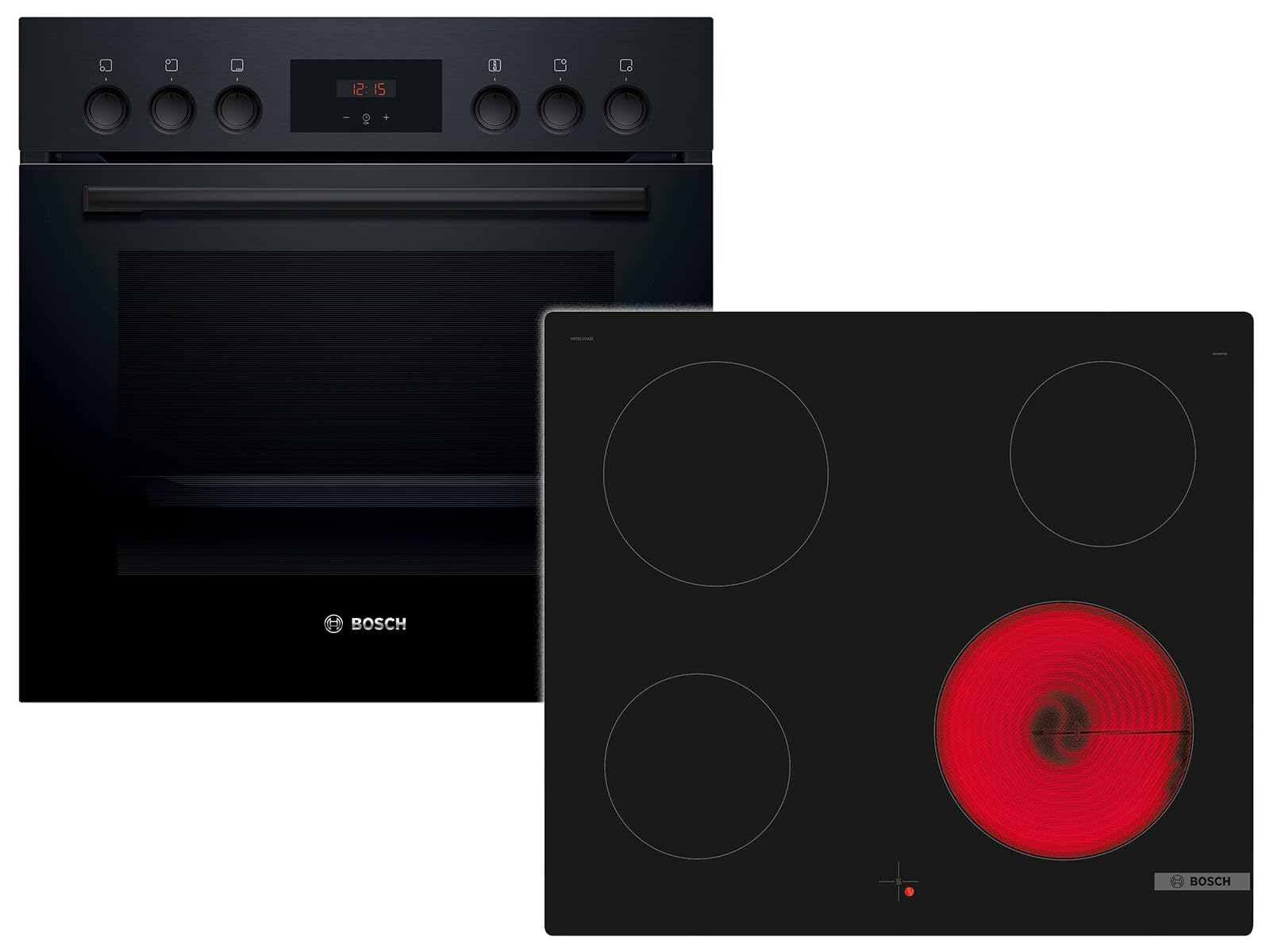 Bosch HNDBB210 Set Einbauherd HEF113BB0 + Glaskeramikkochfeld NKE611GA2E