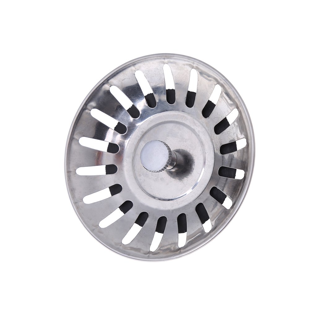 Cadania Silver Kitchen Waste Stainless Steel Sink Strainer Plug Drain Filter Stopper Basket Drainer