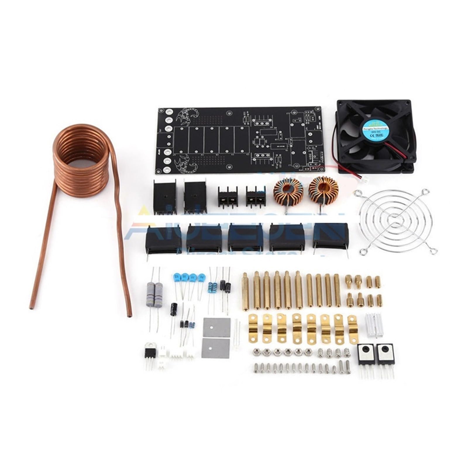 Panneau de chauffage à Induction à bobine ZVS 12V-36V 1000W 20a, Module de bricolage, carte PCB, pilote Flyback, chauffage avec ventilateur de refroidissement Équipement de chauffage par induction hau