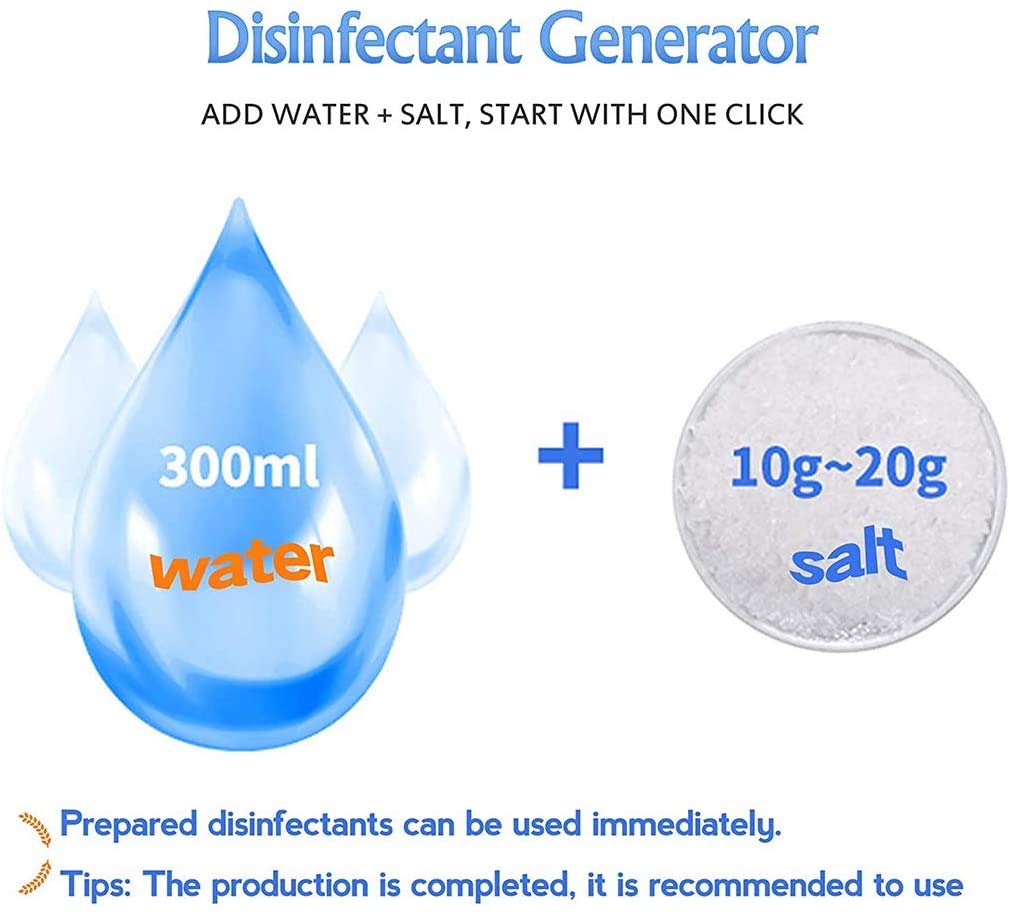 GZD 2.5L desinfectante Que Hace la máquina, hipoclorito de Sodio del esterilizador del generador, Sal y Agua Electrólisis Máquina para Perro, Gato, Cocina, barthroom, Juguetes, alfombras de Piso,Rojo