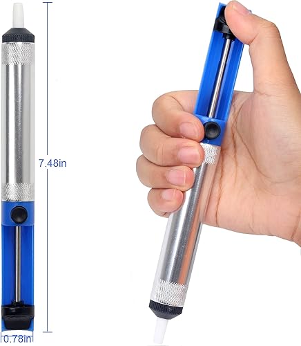 Vista 2 de Bomba de desoldadura con ventosa de soldadura, herramienta auxiliar de soldadura eléctrica, bomba de succión desoldadora manual, herramienta