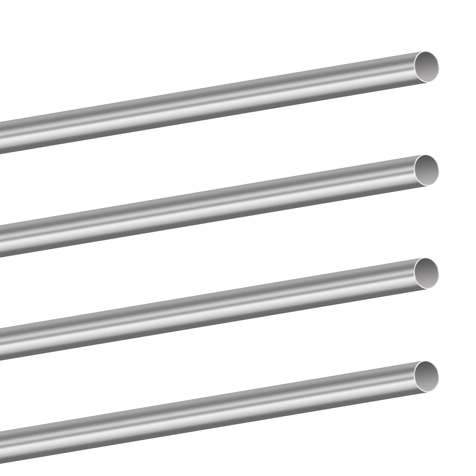 LAVMHAB 304 Stainless Steel Tube 12mm OD 0.3mm Wall Thickness 300mm Length, Straight Stainless Steel Round Pipes Tubing (4pcs)