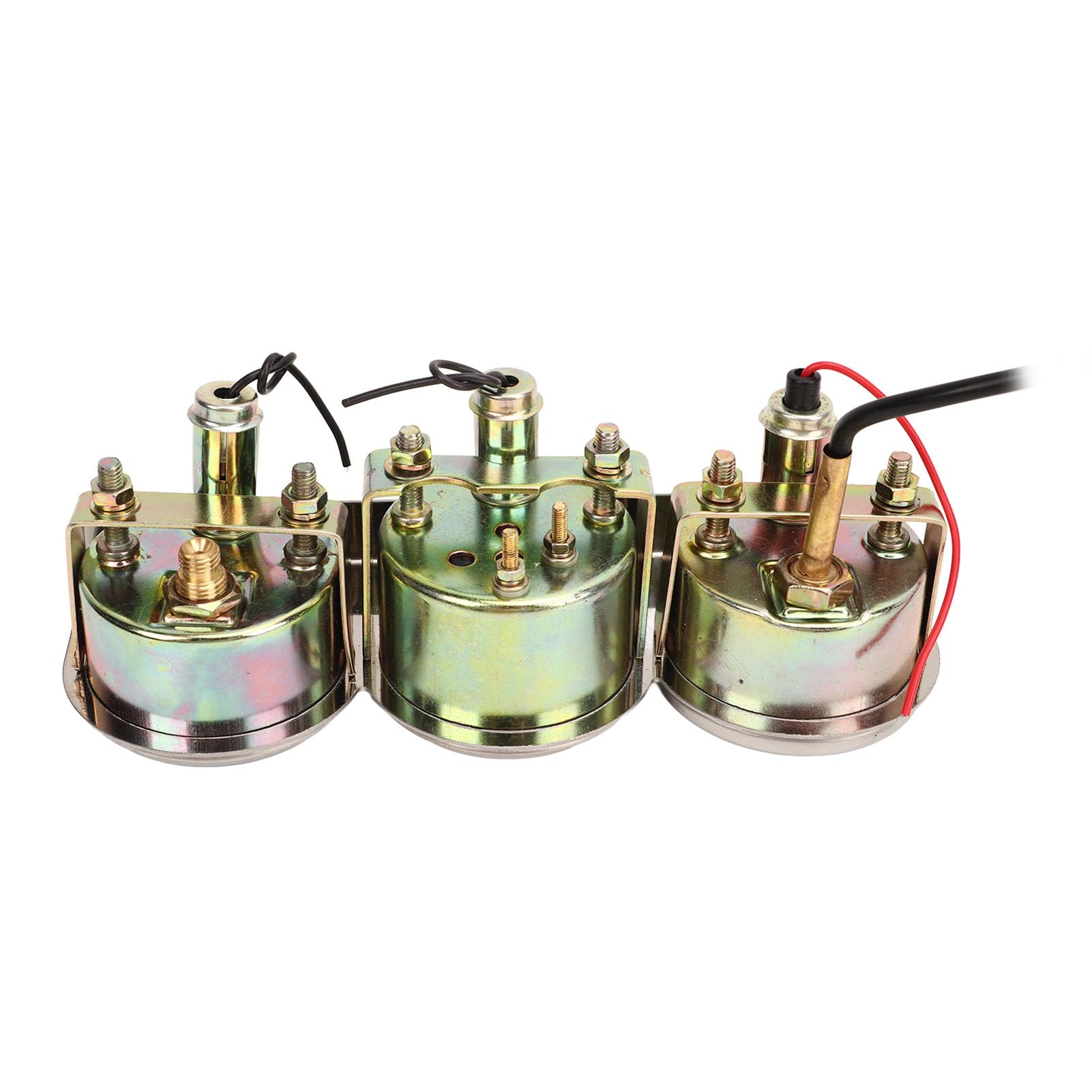 Medidor de Automóvil 3 en 1, Medidor Automático, Kit de Medidor Triple de 2 52 Mm, Esfera Blanca, Voltímetro de Temperatura de Agua y Presión de Aceite de 12 V, Medidor de