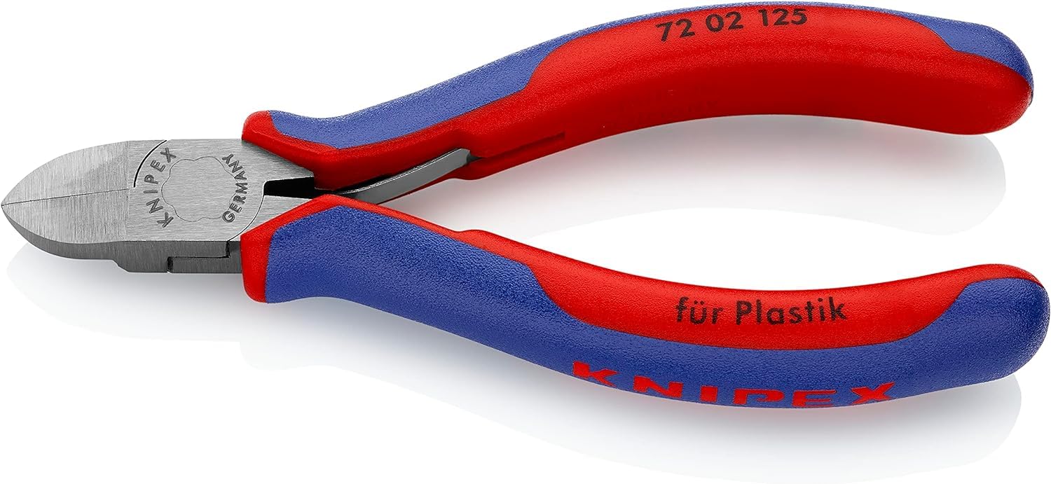 Knipex Black Diagonal Cutters For Plastics With Multi-Component Handles 125 Mm, 72 02 125