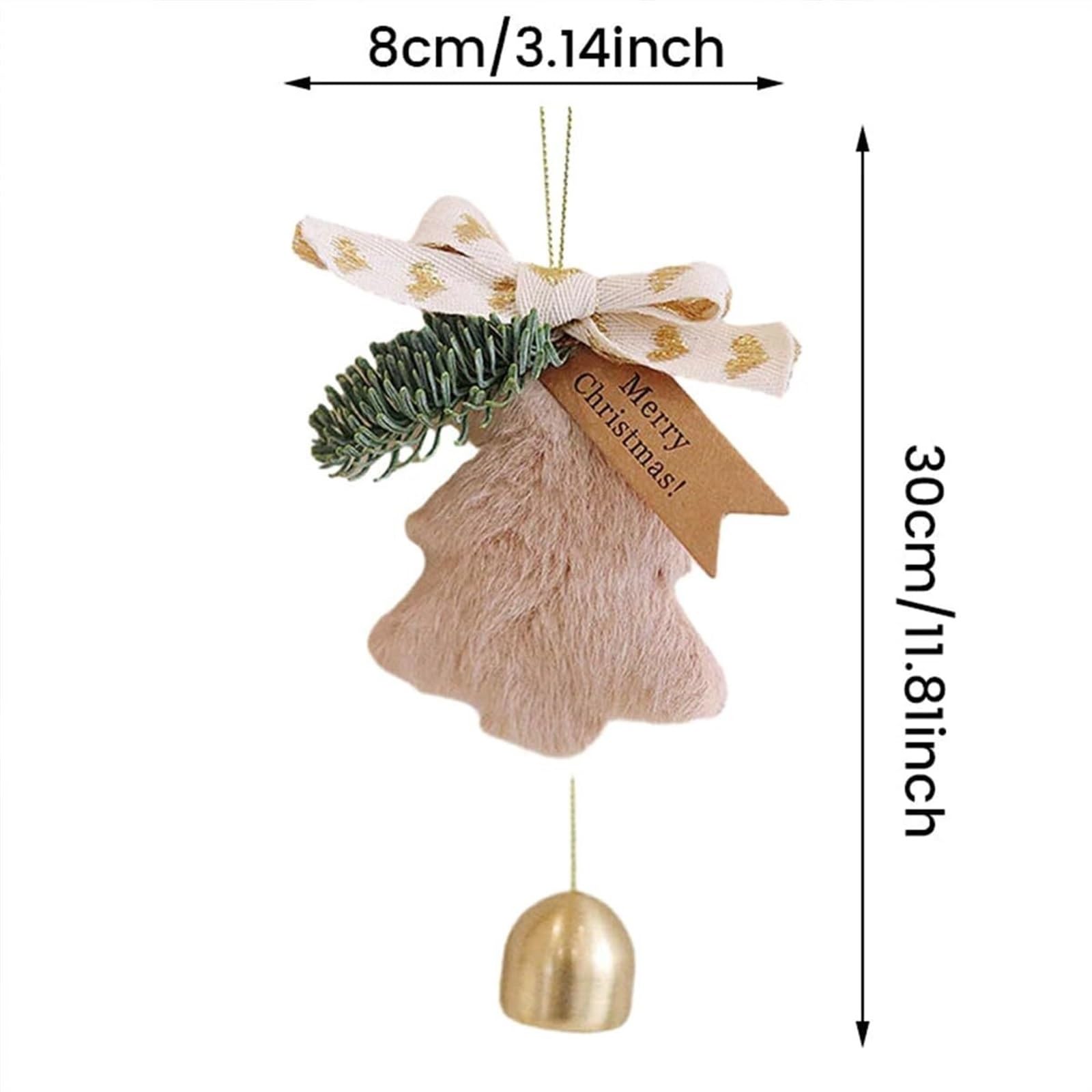 Campanelle Natale 2 Campane di Natale, Ornamenti for L'Albero, Decorazioni in Peluche for Pendenti for Albero Decorazioni(Bruin)