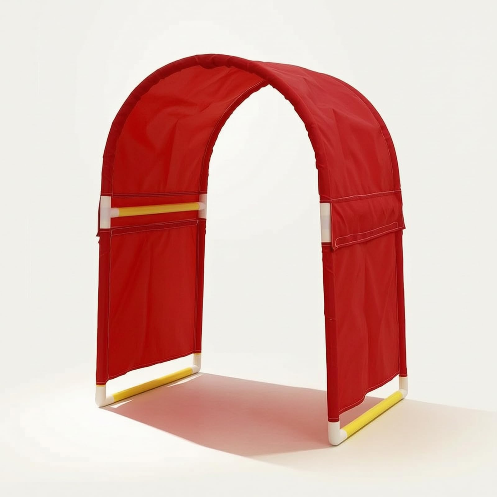 Children Training Tunnel Krabbeltunnel Spieltunnel Bewegungstunnel Motorikbogen mit Leichtem PVC-Gestell Und Textilbezug für Motoriktraining Und, Orange