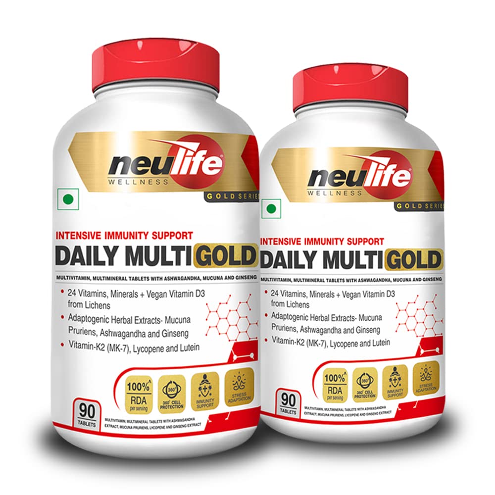 Neulife DAILY-MULTI GOLD Advanced Multivitamin w/MK-7, Adaptogens, Antioxidants & Natural Extracts - 90 Tabs (Pack of 2) (B07PX2TL16) Amazon Price History, Amazon Price Tracker