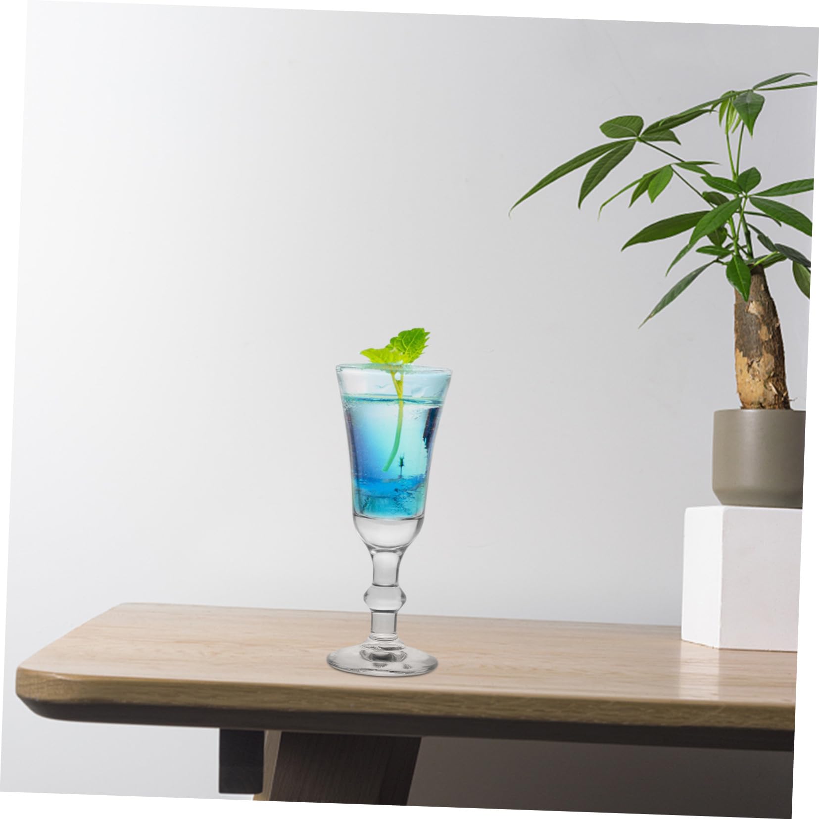 Gatuida 6 Bicchieri da Liquore con Stelo in Vetro, Set da 6 Pezzi