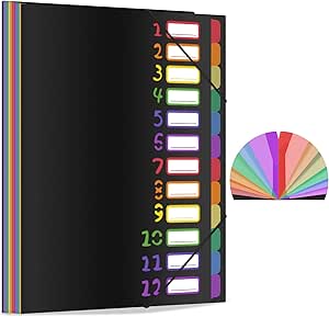 Trieur Extensible En Accordéon Avec étiquettes Autocollantes