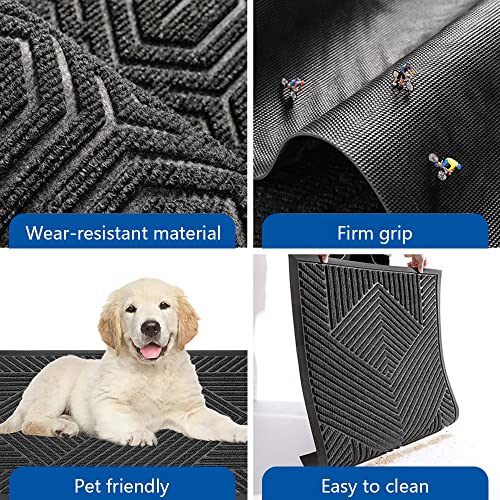 Hilivesvalue Door Mat Black, Welcome Doormat, Non-Slip Doormat For Entryway Low-Profile Floor Mat For Yard, Garage, High Traffic Areas Easy To Clean Entry Mat For Outdoor And Indoor Uses (17.7*29.5In) #TOP1