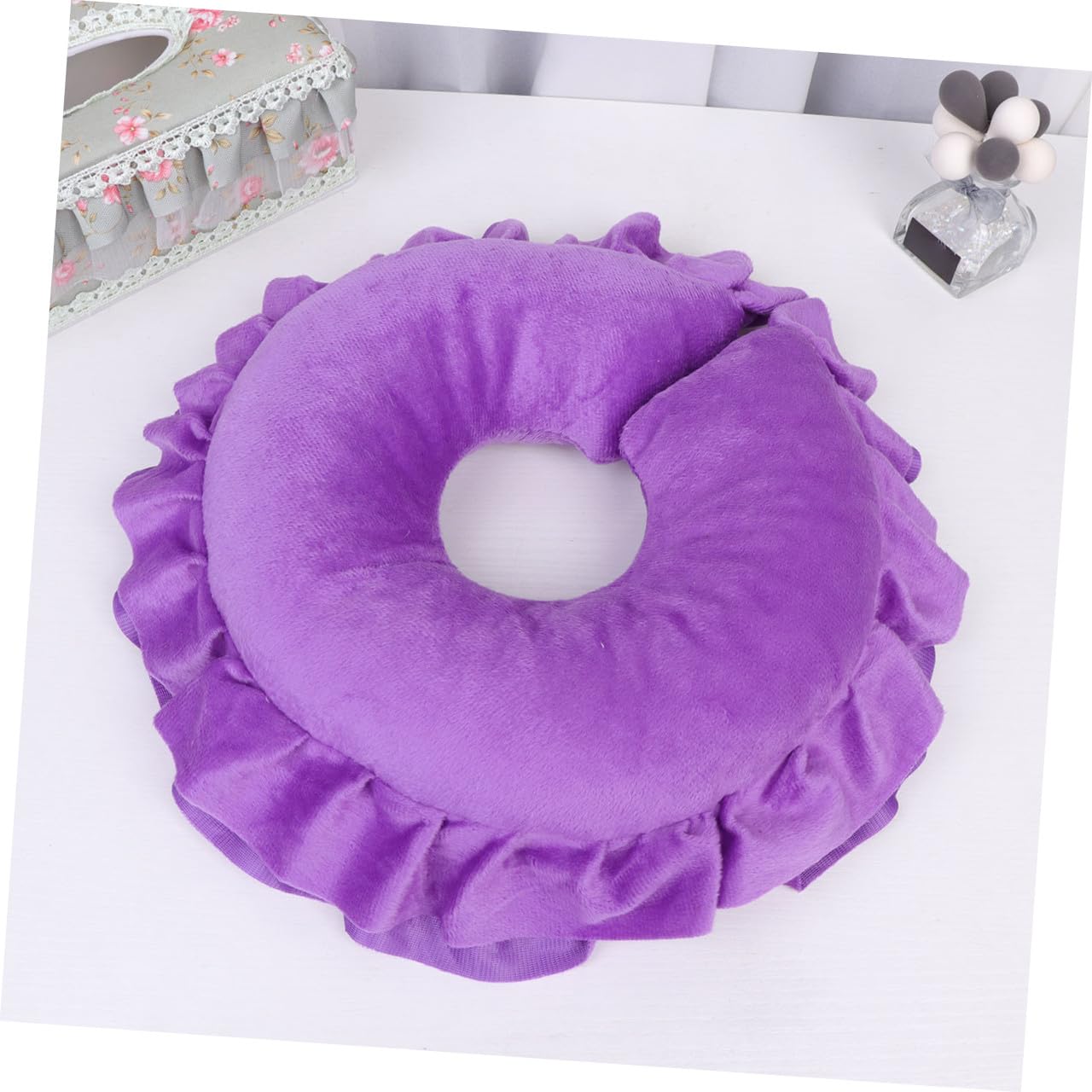 Face Pillow for Salon Spa U-shaped Bolster Pillow for Neck Head Rest Tailbone Pain Relief Comfortable Sleep Purple