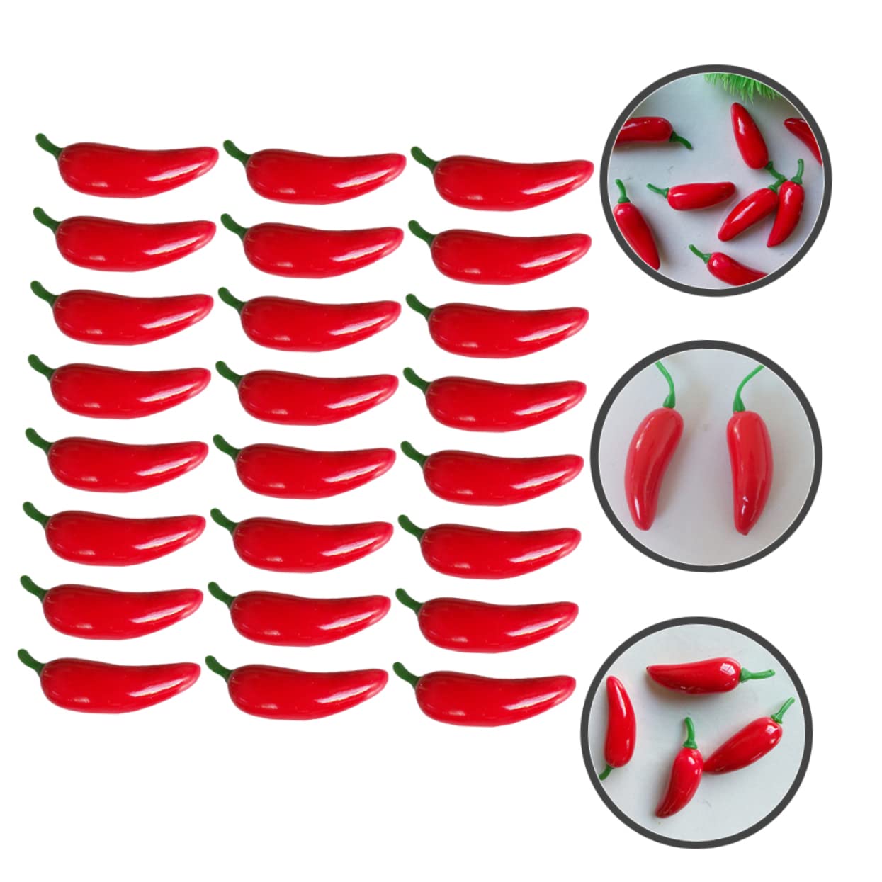 MAGICLULU 4 Ensembles Poivre Artificiel Décorations De Piment Chaud Poivrons Petit Simulé Piment Poivre De Simulation Décor De Piment Mousse Rouge 100 * 4