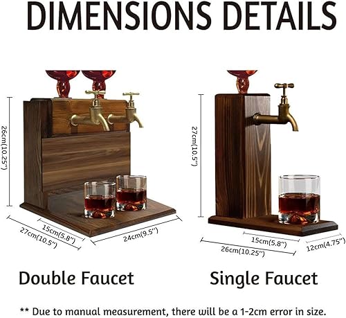 Miniatura 4 de Dispensador de whisky personalizado para el hogar, bar, dispensador de licor de madera grabada, soporte de pared para hombres, marido, novio