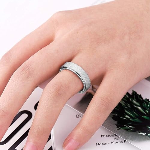 Miniatura 3 de OreilleStar Anillo giratorio para mujer, Acero inoxidable, oro rosa, titanio, oro, plata