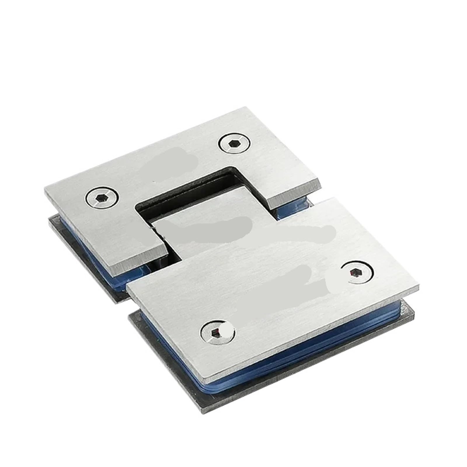 Padgcnor Brushed Silver Bathroom Glass Door Hinges 180 Degrees Showcase Clip Stainless Steel Heavy Duty Glass Bracket Clamp Shower Door Hinge Furniture Replacement Parts(Brushed Silver)
