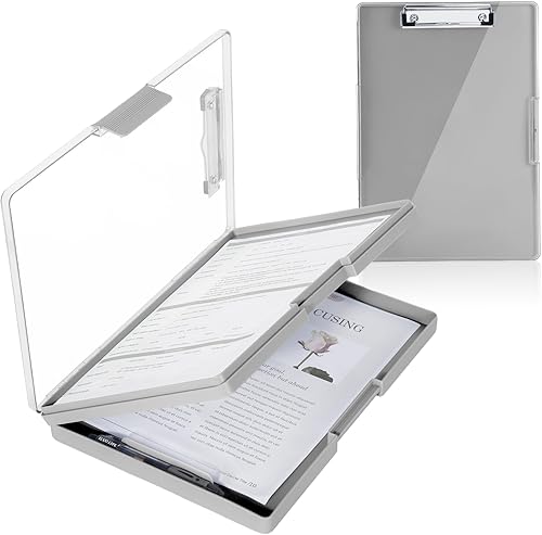 Clearview - Portapapeles con almacenamiento, tableros de clip con 2 fundas de almacenamiento, portapapeles de alta resistencia de 8.5 x 11 pulgadas