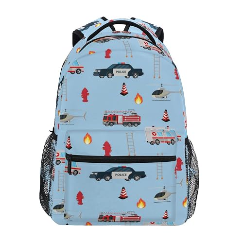 Kids Backpack Fire Truck Bookbag for Boys Girls