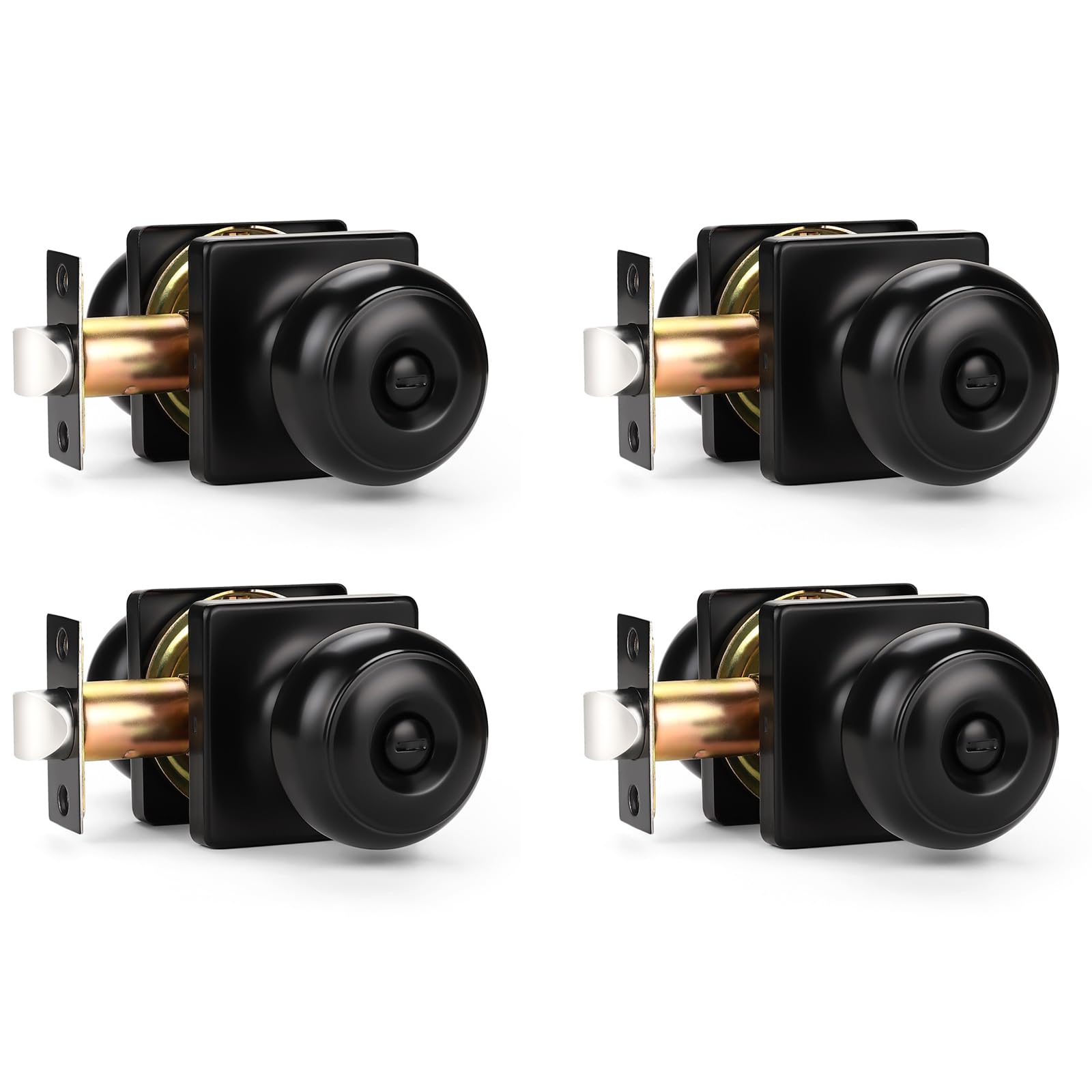 Modern Matte Black Privacy Door Knobs - Keyless Lock -9