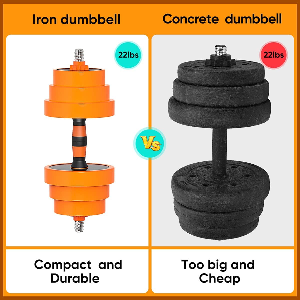 Gruper Adjustable Dumbbells Barbell Set of 2, UP to 44/66 /88 lbs Free Weight Set with Steel Connector, 3 in 1 Dumbbell Barbells Set for Home Gym Fitness Exercises for Men/Women
