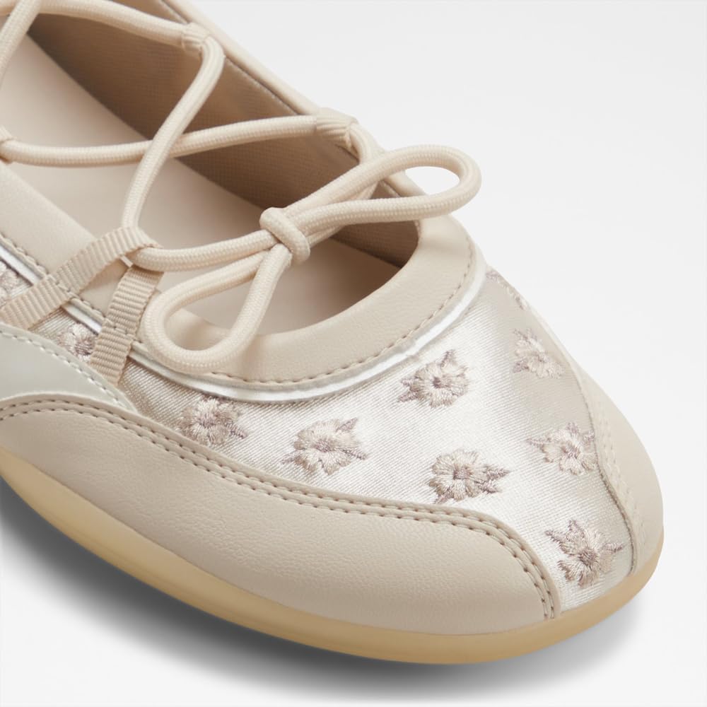 Aldo Women's 20ARABELIA Embroidered Bow Ballet Flat Shoe