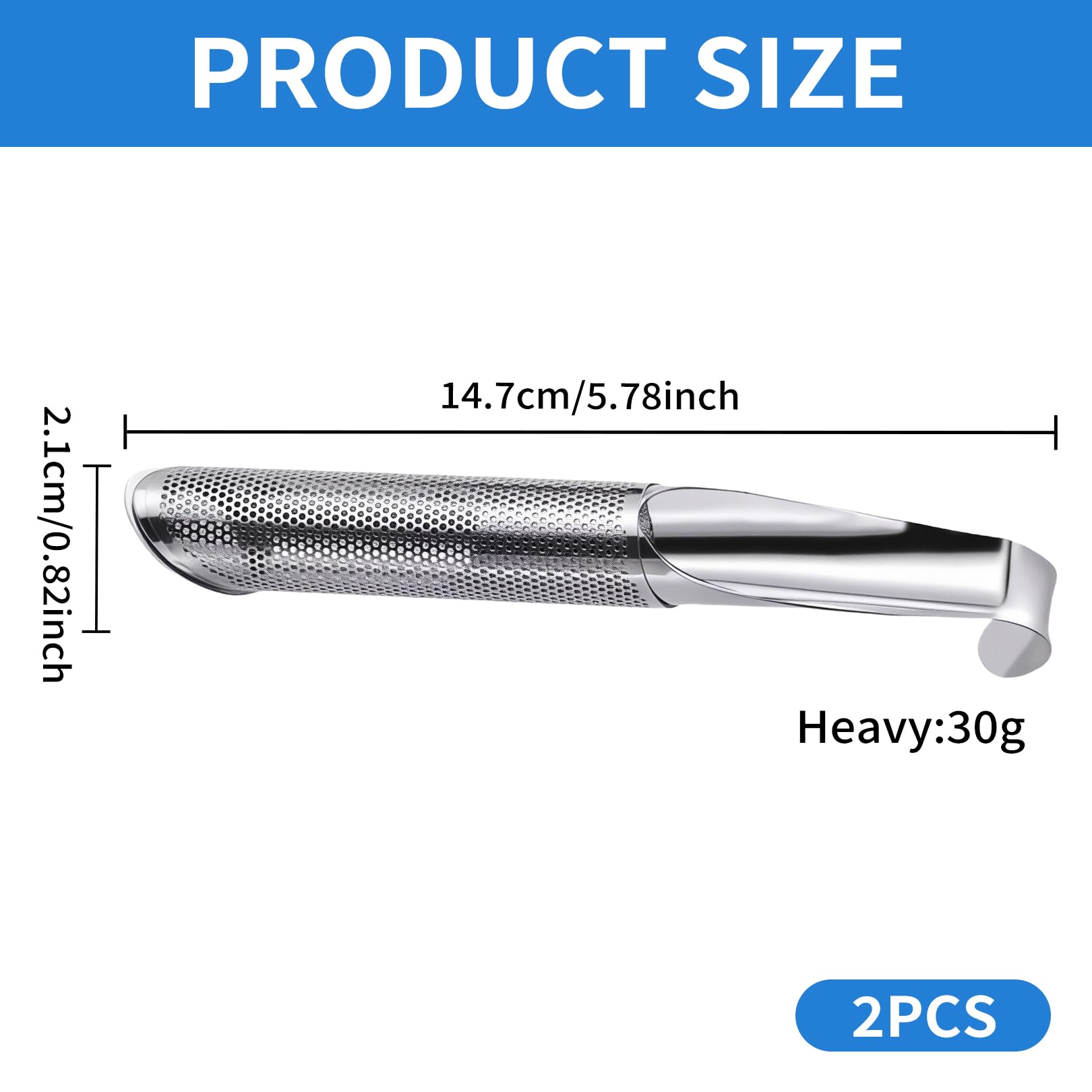 2Pièces Infuseur Thé,à Filtre en Acier Inoxydable Tea de Passoire Maille Fine,Cuillere Tube Infuser Strainer épices Filter,Sachet Vrac Strainers Tamis,pour Bouteille Tasse Infusion Fines Filtrante