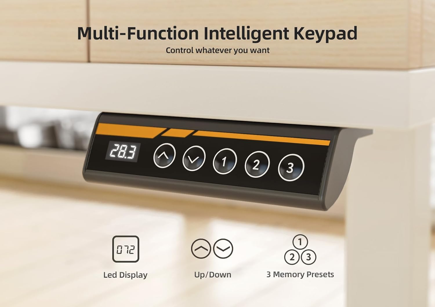 Claiks Electric Adjustable Standing Desk with Drawers, Sit Stand Up Desk with Storage Shelves  Wheels, 55 Inch White