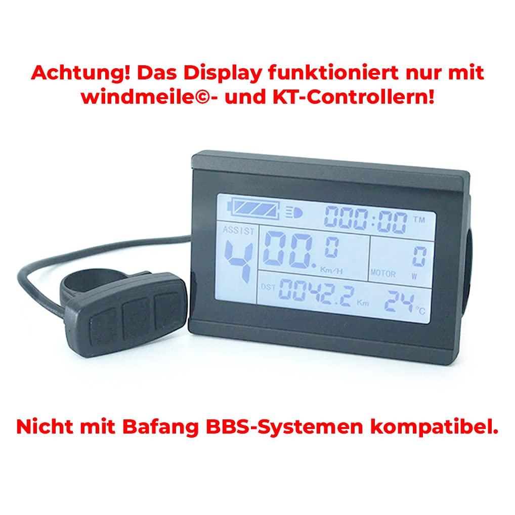 Afficheur KT-LCD4, 5 Pin, Ordinateur de Bord, écran LCD, E-Bike, vélo électrique, Pedelec, 24V/36V/48V