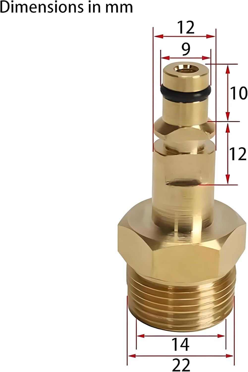 M22 High Pressure Washer Adapter, Pressure Pipe Quick Connector Converter Fitting for K Series Pressure Washer，Solid Brass Construction